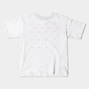 Cute Coquette pale pink flower repeating pattern - large Kids T-Shirt